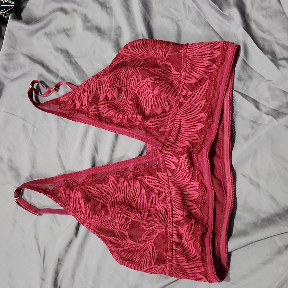 Burgundy Lace Bralette Top